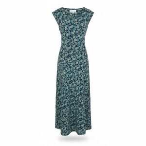 Maggie McNaughton Floral Sleeveless V-Neck Tie Back Maxi Dress Navy Teal Size 16